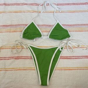 Small - NWOT - L*space - Green and White Bikini Set